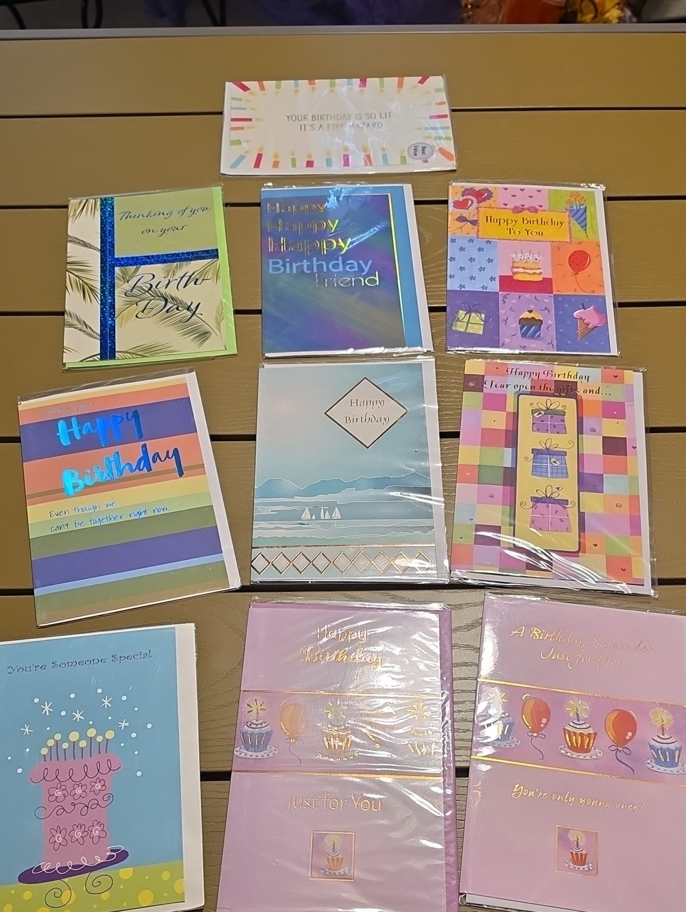 Assorted Pink, Blue & Multicolor Birthday Card Pack